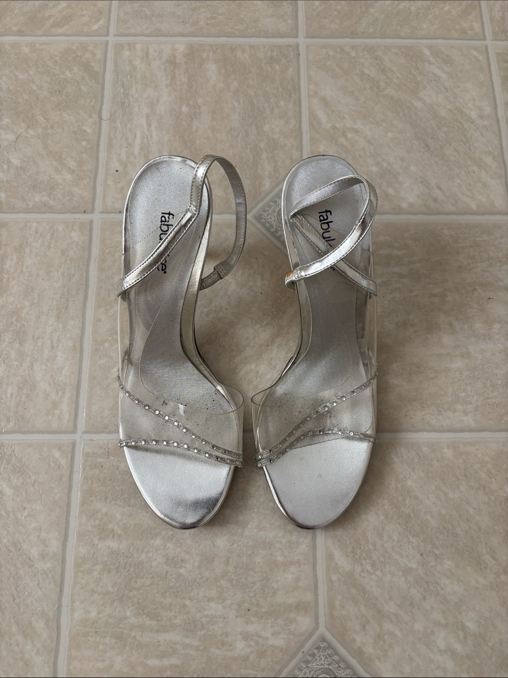 Fabulaire Silver/Clear Heels